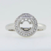 Sterling Silver Semi Mount Ring Setting Round Rd 8x8mm Halo White Topaz - Syzjewelry